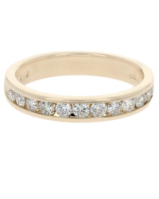 Channet Set Diamond Band in Yellow Gold
